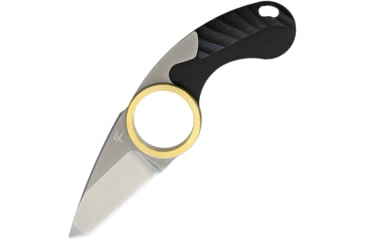 Image of Fred Perrin La Griffe to Pliante Folding Knife, 1.5in Stonewash 440C SS Tanto Blade, Black G10 Handle, Finger Ring, Black Kydex Sheath, FPGTPL