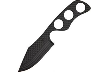Image of Fred Perrin Le Bowie Carbone Fixed Blade Knife,2.75in,Bowie Blade,Three Hole Cutout Handle FRDBC