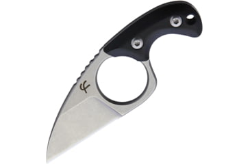 Image of Fred Perrin Shorty Neck Knife, 1.25 stonewash finish 440C stainless blade, Black G10 handle, FP2001S