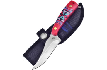 Image of Frost Aztec Skinner Red Knife, 3 satin finish stainless blade, Red synthetic handle, OC-534AR