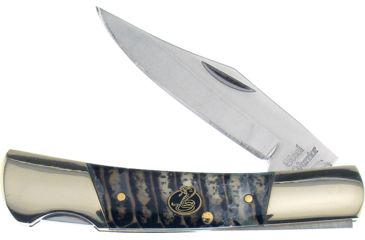 Image of Frost Barracuda Cobra Snake Skin Folding Knife,2.5in,440 Stainless Steel,Clip,Cobra Snake Skin,Composition Handle FSW100CSS