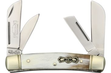 Image of Frost Bear &amp; Bull Congress Folding Knife,Coping/Pen/Twin Sheepsfoot Blade, Ox Horn Handle FBB526OXH