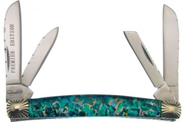 Image of Frost Bear &amp; Bull Congress Folding Knife, Green Abalone Handle FBB538ABG