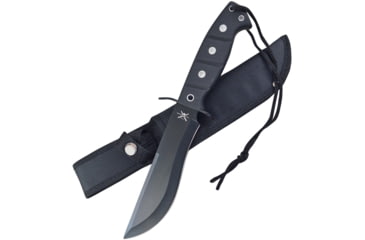 Image of Frost Bowie Black Rubber Knife, 7 black finish stainless blade, Black rubber handle, TX-0067B/B