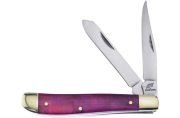 Image of Frost Bullet Trapper MOP Folding Knife, 3.5in Closed, Mirror Stainless Clip/Spey Blades, Purple Mother Of Pearl Handle, OC-265P/MOP