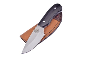 Image of Frost Chipaway Fixed Blade Horn Knife, Chipaway, 6.75in Overall, 3.5in Satin SS Drop Point, Buffalo Horn Handle, Brown Leather Sheath, CW-1004BH
