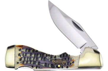 Image of Frost Choctaw Lockback Steel Warrior Folding Knife, Winter aged, Winter aged jigged bone handle, SW-405WABS