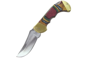 Image of Frost Commanche Bigfoot Multi Wood Folding Knife, 5.5in Closed, 4.5in Satin Blade, Multi Wood Handle, KJ-5CW