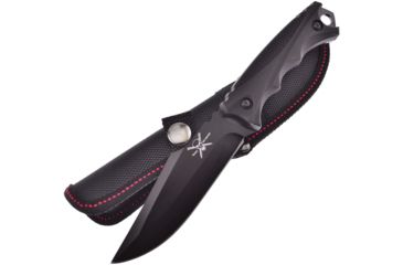 Image of Frost Fixed Blade Full Tang Fixed Blade Knife, 4.5in, 3Cr13 Stainless Steel, Standard Edge, Black Rubber Handle FTX01BB