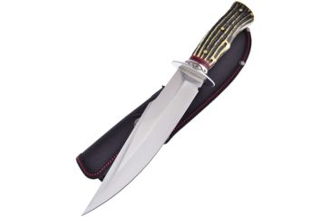 Image of Frost Fixed Blade Imitation Stag Fixed Blade Knife, 7in, 3Cr13 Stainless Steel, Standard Edge, Satin, Imitation Stag Handle FSHP005