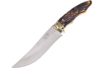 Image of Frost Fixed Blade Knife, 9.5in, 5in, Stainless Steel, Standard Edge, Satin, Imitation Stag Handle FTS001