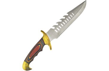 Image of Frost Fixed Blade Knife, 9.75in, Stainless Steel, Standard Edge, Sawback, Frostwood Handle F16949PR