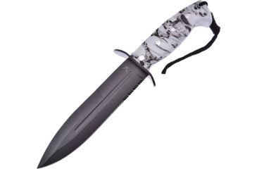 Image of Frost Fixed Blade Skull Camo Fixed Blade Knife, 7in, Stainless Steel, Partially Serrated, Black FTX1456WSC
