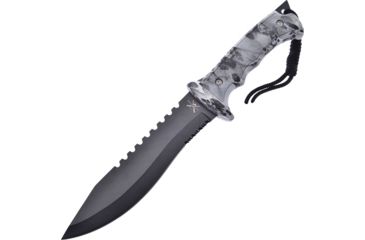 Image of Frost Fixed Blade Skull Camo Fixed Blade Knife, 7in, Stainless Steel, Partially Serrated, Sawback, Black FTX4669WSC