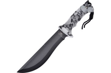 Image of Frost Fixed Blade Skull Camo Fixed Blade Knife, 7in, Stainless Steel, Standard Edge, Black, Skull Camo Rubber Handle FTX4675WSC