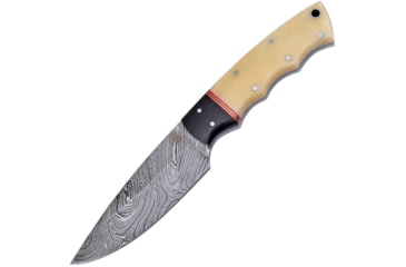 Image of Frost Fixed Blade Smooth Bone Knife, 4.25 Damascus steel blade, White smooth bone handle, CW-4771BH/SB