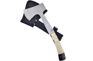 Image of Frost Hatchet Bone Handle, 4.5 satin finish stainless axe head with 2.13 cu, Black and white smooth bone handle, CW-026SB