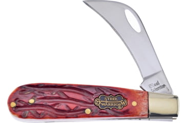 Image of Frost Hawkbill Chestnut Bone Folding Knife, Mirror SS Hawkbill Blade, Chestnut Jigged Bone Handle, Thumb Pull, SW-478CJB