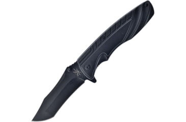 Image of Frost Jaguar Linerlock A/O Folding Knife, 3.75 black finish stainless blade, Black ABS handle, TX-117B