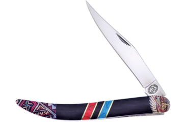 Image of Frost Large Toothpick Folding Knife, 4.25in Closed, Mirror Stainless Long Clip Blade, Black Pakkawood Handle, SHS-110BRB