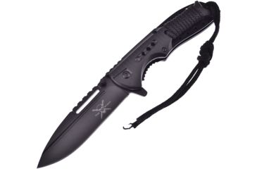 Image of Frost Linerlock A/O Black Folding Knife,3.75in,3Cr13 Stainless Steel,Standard Edge,Black Handle FTX940