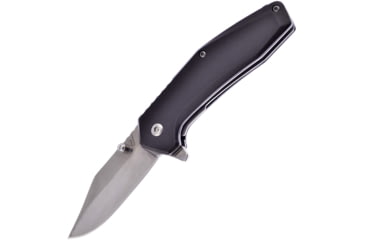 Image of Frost A/O Mirror Clip Point Knife, 4in Closed, 2.75in Mirror 3Cr13 Stainless Clip Point Blade, Black Aluminum Handle, SW-887B