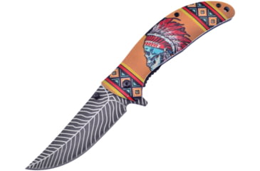 Image of Frost Yellow A/O Folding Knife, 4.5in Closed, 3.5in, Stainless Clip Point Blade, Yellow Synthetic Handle, FC-54Y