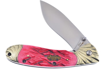 Image of Frost Linerlock Steel Warrior Folding Knife, Dark red, Dark red jigged bone handle, SW-005DRJB