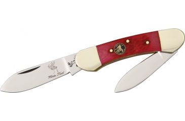 Image of Frost Little Canoe Folding Knife,Stainless Spear and Pen Blade, Rocky Mountain Red Bone Handle FWTCP091CAR