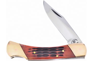 Image of Frost Lockback Copper Copperhead Creek Folding Knife, 3in satin finish stainless clip point blade, Autumn, Autumn jigged bone handle, CHC-LB4AJB/C