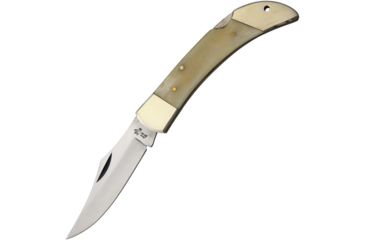 Image of Frost Lockback Hunter Smooth Bone Folding Knife,3.5in,Clip Point,White,Smooth Bone Handle F14127SB