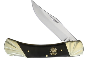 Image of Frost Lockback Ox Horn Folding Knife, 3.75in Satin SS Clip Point Blade, Buffalo Horn Handle, OC-549OXH