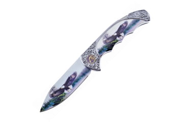 Image of Frost Lockback Print Folding Knife, w/Eagle Print, Finger grooved handle, FC-088EA