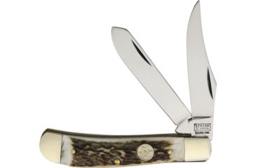 Image of Frost Miller Brothers Bullet Trapper Folding Knife,Clip and Spey,Deer Stag Handle FMBS024DS