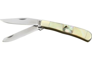 Image of Frost Mini Trapper Folding Knife,Stainless Clip and Spey Blade, Gold Pearl Abalone Handle F18231GPAB
