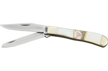 Image of Frost Mini Trapper Folding Knife,Stainless Clip and Spey Blade, Mother of Pearl Abalone Handle F18231MPAB