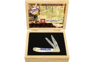 Image of Frost Moon Pie Trapper Folding Knife,Stainless Clip and Spey Blade, White Smooth Bone Handle FMNP812WSBBX