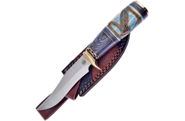 Image of Frost Night Walker Fixed Blade Knife, 10in Overall, 5.5in, Satin Stainless Skinner Blade, Wood/Bone Handle, Leather Sheath, CW-697BLB