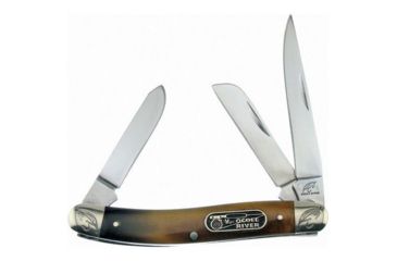Image of Frost Ocoee River Stockman Folding Knife,Clip/Spey/Sheepsfoot Blade, Ox Horn Handle FOC509OXH
