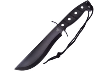 Image of Frost Recoil Bowie Knife, 13in Overall, 8in, Black Finish Stainless Blade, Black Rubber Handle, Nylon Sheath, TX-0002