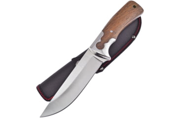 Image of Frost Sharps Cutlery Bowie Knife, Sharps Cutlery, 11in Overall, 5.5in Satin 3Cr13 SS Blade, Walnut Handle, SS Guard, Black Nylon Sheath, SHP-123