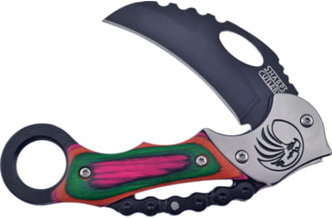 Image of Frost Frostwood Folding Knife, 4in Closed, 2.5in, Black Stainless Blade, Frostwood Handle, SHP-146FW