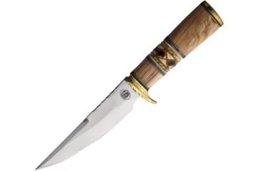 Image of Frost Sparrow Fixed Blade Knife, 10in Overall, 5.5in, Satin Stainless Blade, Olive Wood/Decorative Bone Handle, Leather Sheath, CW-887OW10