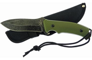 Image of Frost Tac Xtreme Fixed Blade Knife, 9in, 4.25in, Black Stonewash, Army Green, Composition Handle FTX054AG