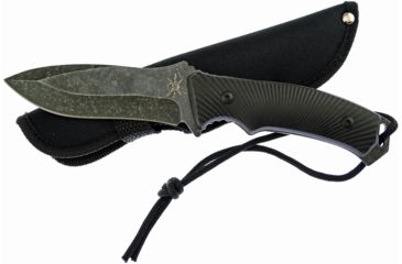 Image of Frost Tac Xtreme Fixed Blade Knife, 9in, 4.25in, Black Stonewash, Black, Composition Handle FTX054B