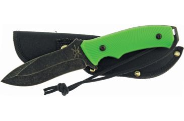Image of Frost Tac Xtreme Fixed Blade Knife, 9in, 4.25in, Black Stonewash, Lime Green, Composition Handle FTX054ZG