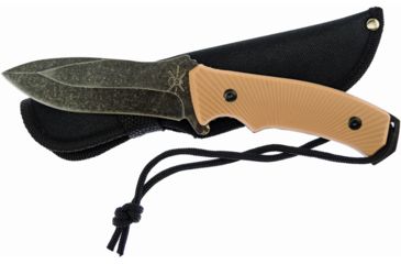 Image of Frost Tac Xtreme Fixed Blade Knife, 9in, 4.25in, Black Stonewash, Tan, Composition Handle FTX054T