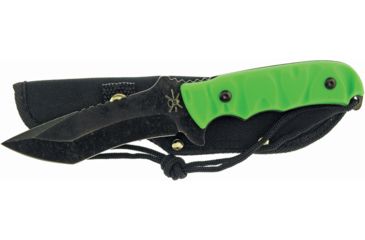 Image of Frost Tac Xtreme Fixed Blade Knife, 9in, 4.5in, Black Stonewash, Lime Green, Composition Handle, Extended Tang FTX055ZG