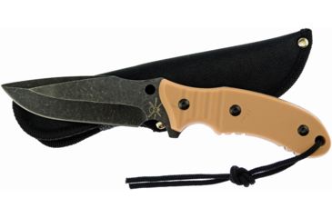 Image of Frost Tac Xtreme Fixed Blade Knife, 9in, 4.5in, Black Stonewash, Tan Composition Handle FTX059T