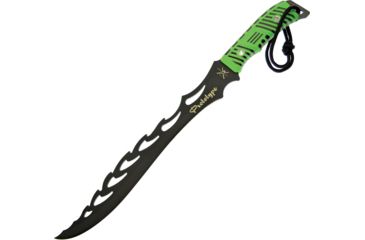 Image of Frost Tac Xtreme Machete Fixed Blade Knife, 15in, Stainless Steel, Standard Edge, Sawback, Black FTX070GR